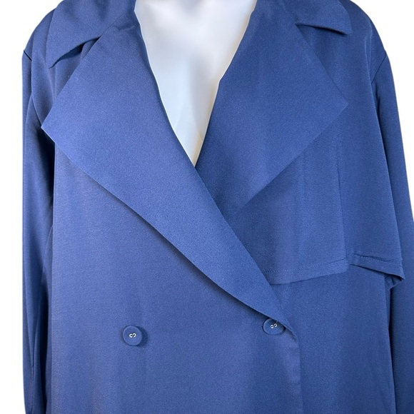 The Drop Women's Navy Belted Pleated-Back Trench Coat by @kélawalker XXL - Picture 10 of 16